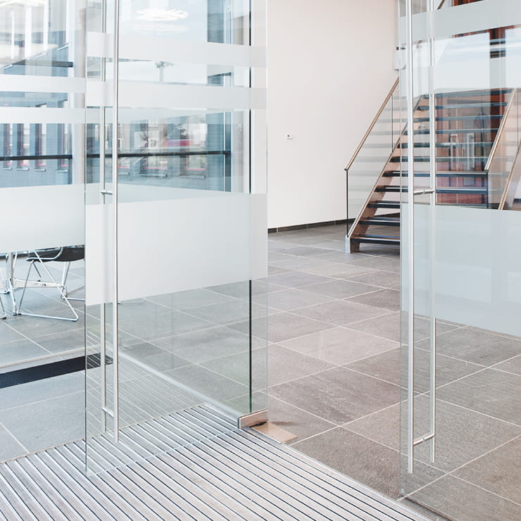 Clean glass office entrance for entrance and glass maintenance services in Renton WA